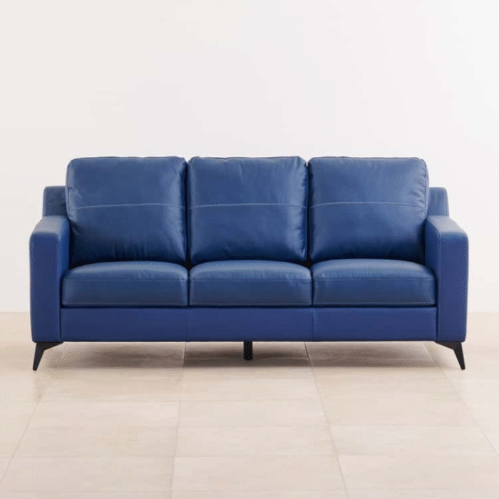 Furn Shine - Norvin 3+2 Seater Half PU Leather Sofa Set (Blue) - Image 2