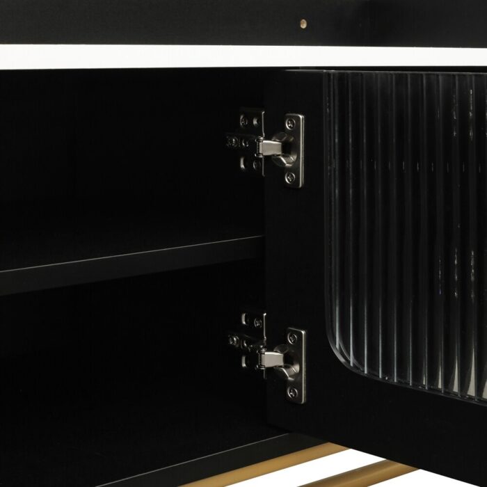 Furnshine - Alger TV Stand with Faux Marble Top & Fluted Glass Doors - Image 20