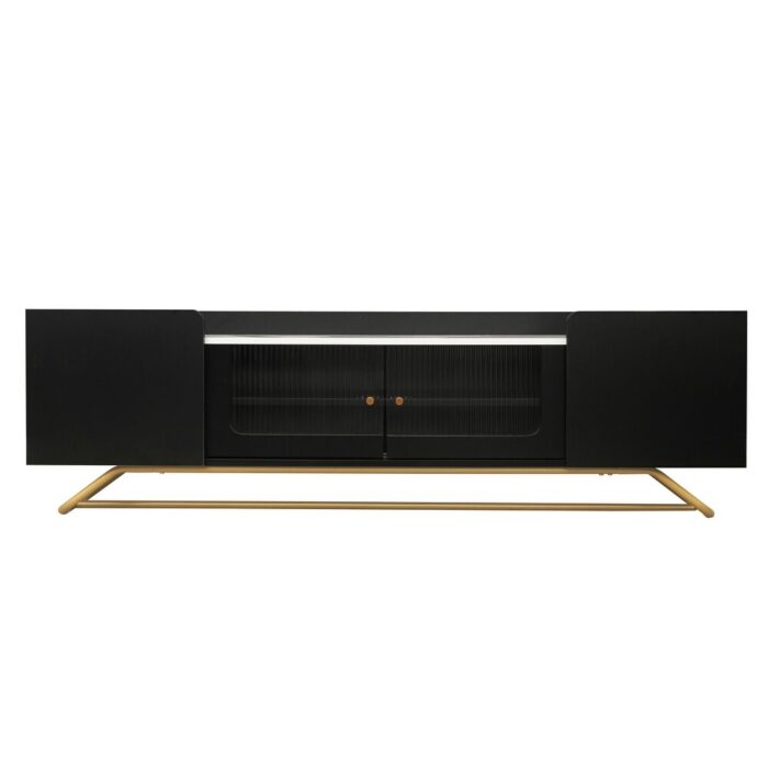 Furnshine - Alger TV Stand with Faux Marble Top & Fluted Glass Doors - Image 16