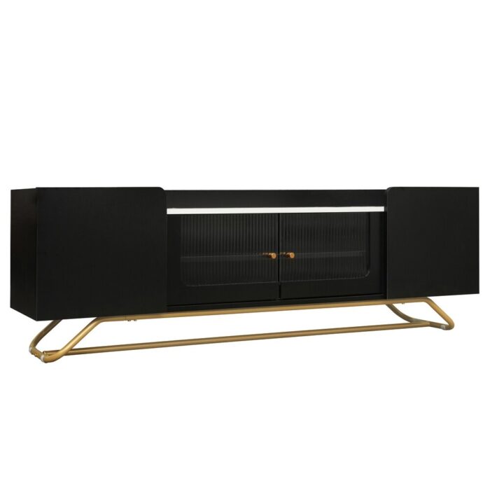 Furnshine - Alger TV Stand with Faux Marble Top & Fluted Glass Doors - Image 19