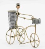 Furnshine - Wyndham Golden Iron Painted Men On Cycle Pen Stand/Pencil Holder - Image 4