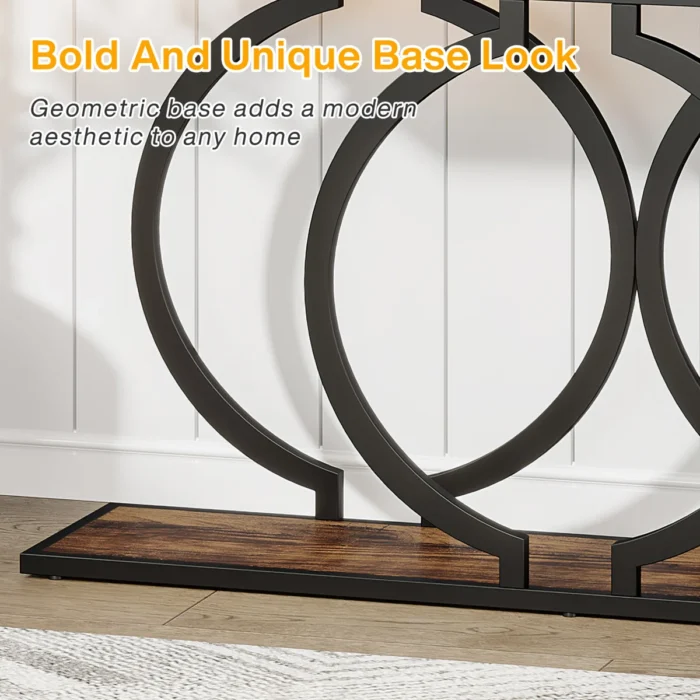 Furnshine - Sisley 55.11 inch Console Table with O Shape Metal Legs - Image 18