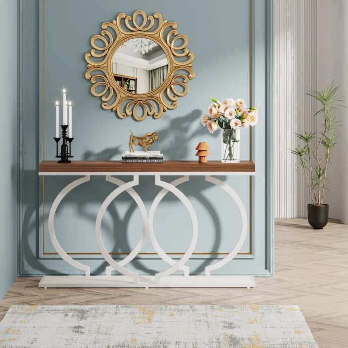 Furnshine - Sisley 55.11 inch Console Table with O Shape Metal Legs - Image 19