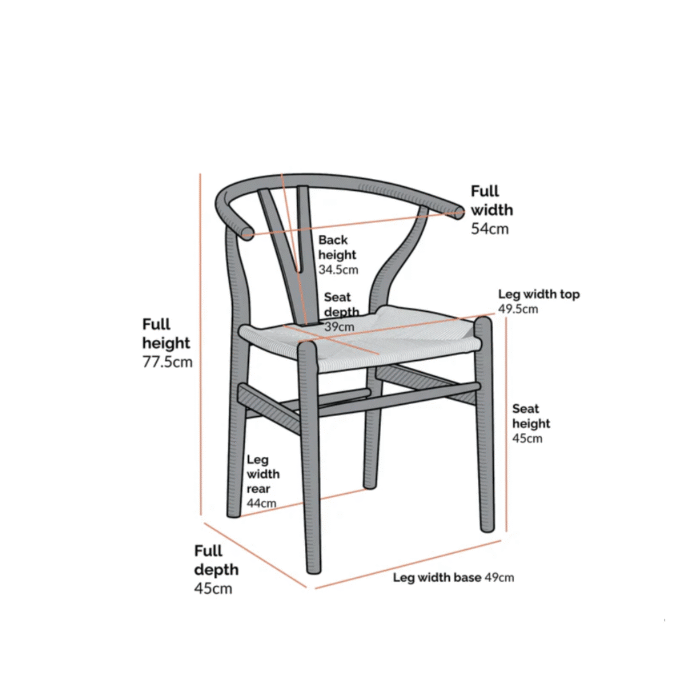Furnshine - Natural Colour Frame Solid Wood Wishbone Dining Chair - Image 10
