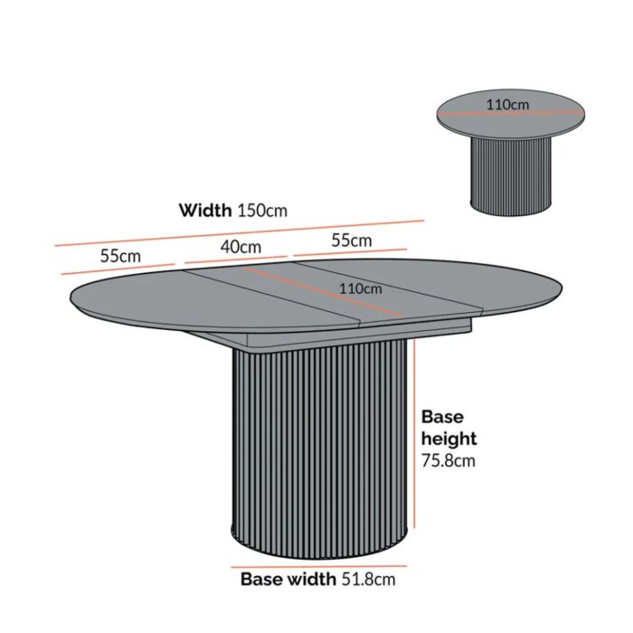 Furnshine - Diego Round 4-6 Seater Extending Oak Pedestal Dining Table, Oak - Image 10