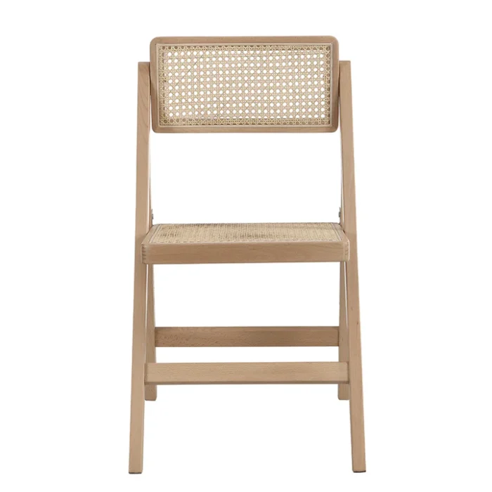 Furnshine - Andrea Natural Colour Set of 2 Folding Cane Rattan Chairs - Image 3