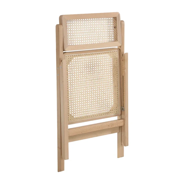 Furnshine - Andrea Natural Colour Set of 2 Folding Cane Rattan Chairs - Image 4