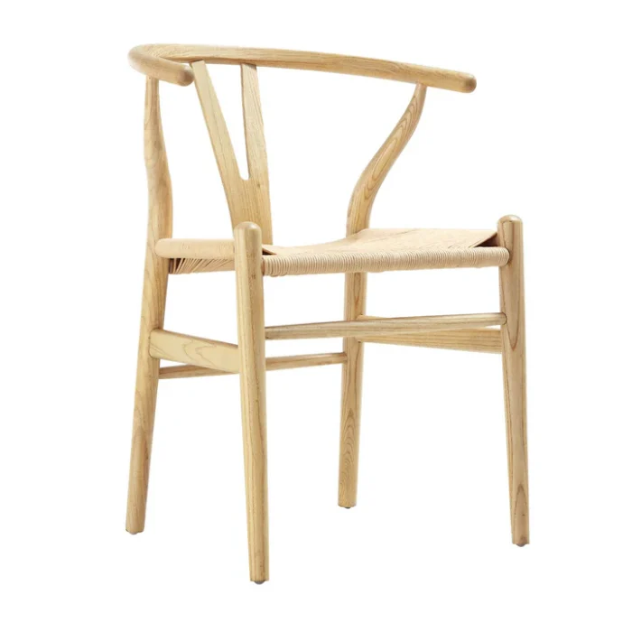 Furnshine - Natural Colour Frame Solid Wood Wishbone Dining Chair - Image 7