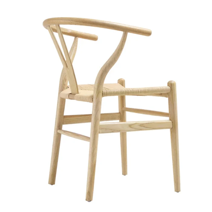 Furnshine - Natural Colour Frame Solid Wood Wishbone Dining Chair - Image 5