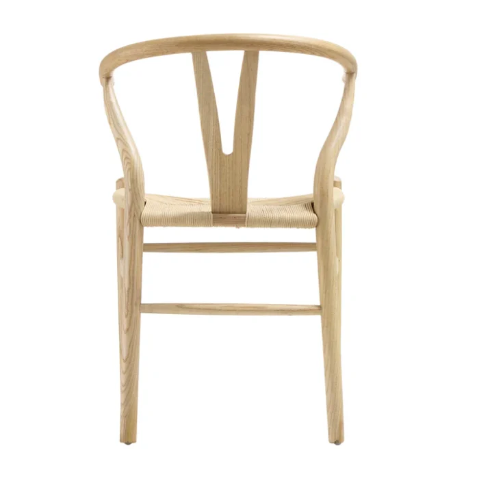 Furnshine - Natural Colour Frame Solid Wood Wishbone Dining Chair - Image 6
