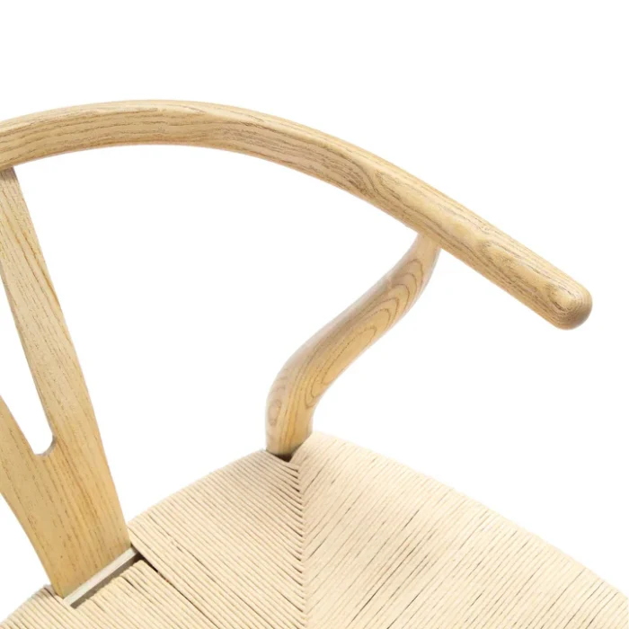 Furnshine - Natural Colour Frame Solid Wood Wishbone Dining Chair - Image 8
