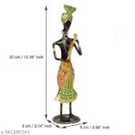 Furnshine - Vinny Handcrafted Rajasthani Musician Figurine Set – Iron Folk Art Table Decor (Set of 3 Colors) - Image 6