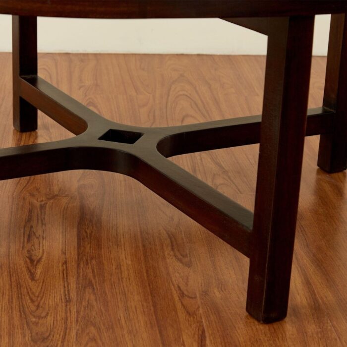 Furnshine - Hooker Glass Top Coffee Table with Stools - Rich Brown - Image 10