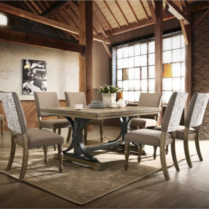 Furnshine 8 - Person Extendable Trestle Dining Set - Image 2