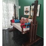 Furnshine - Nelly Sheesham Wood Freestanding Swing with Brass & Iron Chains