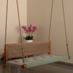Furnshine - Windsor Solid Wood Woven Swing with Backrest (Green Beige)