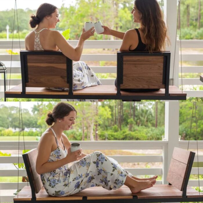 Furnshine - Odele Solid Sheesham Wood Swing Chair ( 5+ modular configurations of backrest ) - Image 1