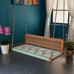 Furnshine - Windsor Solid Wood Woven Swing with Backrest (Green Beige) - Image 2