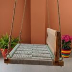 Furnshine - Windsor Solid Wood Woven Swing with Backrest (Green Beige) - Image 3