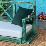 Furnshine - Lucetta Reversible Solid Sheesham Wood Rustic Green Swing (Jhula) - Image 3