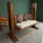 Furnshine - Ringo Freestanding Solid Wood Swing Chair with Mattress - Image 3