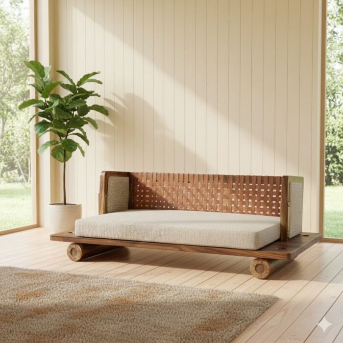 Furnshine - Jameson Reversible Sheesham Wood & Cane Swing (Jhula) - Image 2