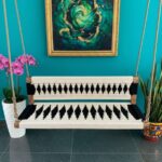 Furnshine - Fenton Black & White Woven Swing with Backrest - Image 4