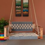 Furnshine - Baylor Single-Seater Solid Wood Woven Swing with Backrest & Armrest - Image 5