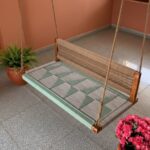 Furnshine - Windsor Solid Wood Woven Swing with Backrest (Green Beige) - Image 5