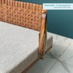 Furnshine - Jameson Reversible Sheesham Wood & Faux-Leather Weaved Backrest Swing (Jhula) with Upholstered Side Panels - Image 4