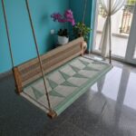 Furnshine - Windsor Solid Wood Woven Swing with Backrest (Green Beige) - Image 6