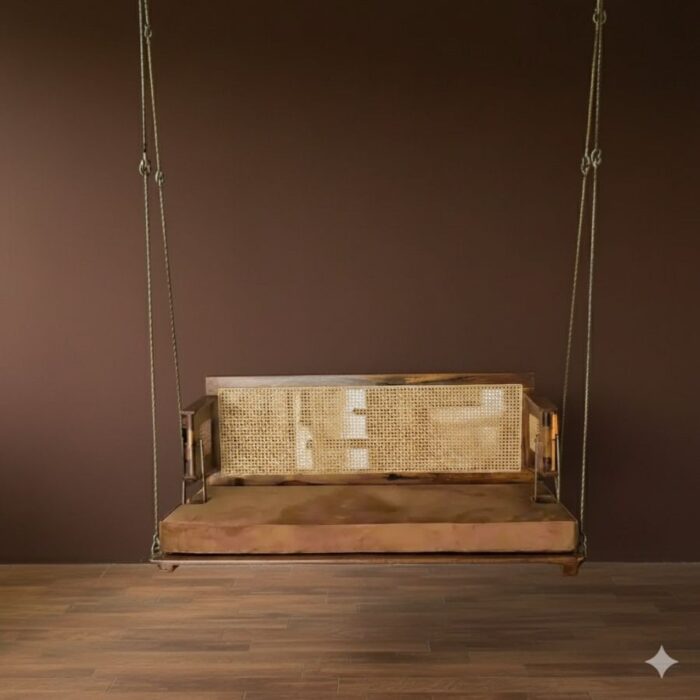 Furnshine - Colby Reversible Sheesham Wood & Cane Backrest Swing (Jhoola/Jhula) - Image 6