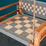 Furnshine - Baylor Single-Seater Solid Wood Woven Swing with Backrest & Armrest - Image 9