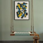 Furnshine - Reed Single Seater Woven Swing (Green & White)