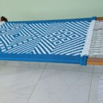 Furnshine - Selby Solid Sheesham Wood Handwoven Charpai/Khatiya (Sky Blue & White)