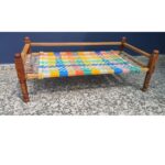 Furnshine - Kamden Solid Wood Rajasthani Silk Woven Charpai/Khatiya (Multicolor)