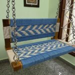 Furnshine - Ladd Two Seater Woven Swing with Backrest (Blue & White)