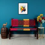 Furnshine - Jagger Solid Wood Woven Backrest Bench (Red, Green, Yellow & Purple)