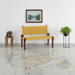 Furnshine - Laurie Solid Wood Handwoven Backrest Bench (Yellow)