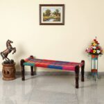 Furnshine - Wilton Handwoven Sheesham Wood Bench (Multicolor)