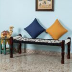 Furnshine - Ramsay Handwoven Sheesham Wood Bench (Black & White)