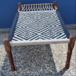 Furnshine - Windsor Solid Wood Woven Charpai/Khatiya (Blue & White)