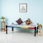 Furnshine - Brylee Solid Sheesham Wood Handmade Woven Charpai/Khatiya (Multicolor)