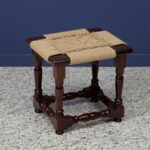 Furnshine - Bede Solid Wood Helical Leg Woven Stool