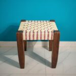 Furnshine - Hazelton Solid Sheesham Wood Multicolor Handwoven Stool
