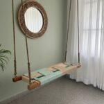 Furnshine - Patti Hand Woven Swing for Adults & Kids (Beige & Pastel Green)