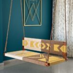 Furnshine - Dimity Woven Swing with Backrest - Yellow, Beige & White