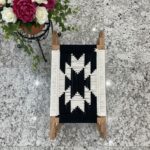 Furnshine - Cannon Solid Wood Handwoven Stool (White & Black)