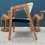 Furnshine - Padget Solid Wood Armrest Woven Chair (Black & White) - Image 10