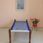 Furnshine - Kim Solid Sheesham Wood Handmade Woven Charpai/Khatiya (Blue & White) - Image 2